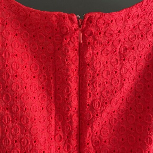 George Rock and Red Eyelet Cap Sleeve Fit and Flare Knee Length Casual Dress - Picture 8 of 13